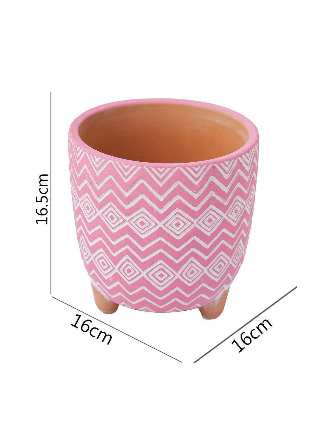 Pink Color Planter with Zig Zag design - Default Title (CH210101)