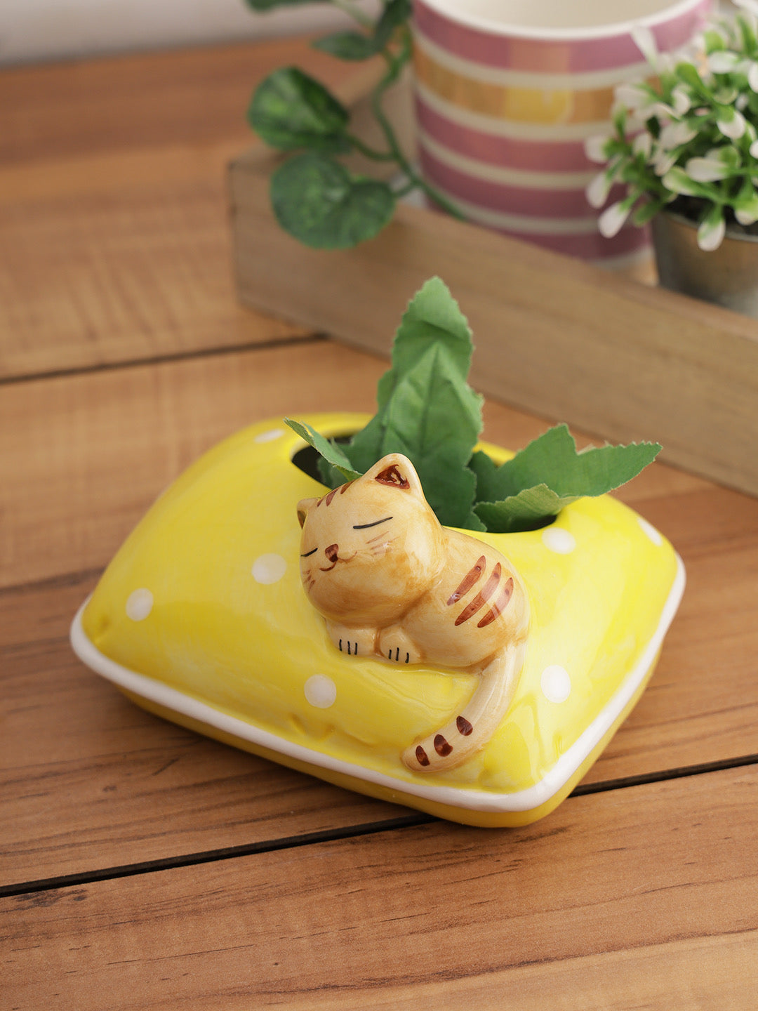 Handcrafted Yellow Planter - Default Title (CH21046YE)