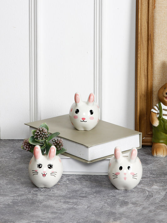 Rabbit Face Ceramic Planter Set of 3 - Default Title (CH21047A_3)