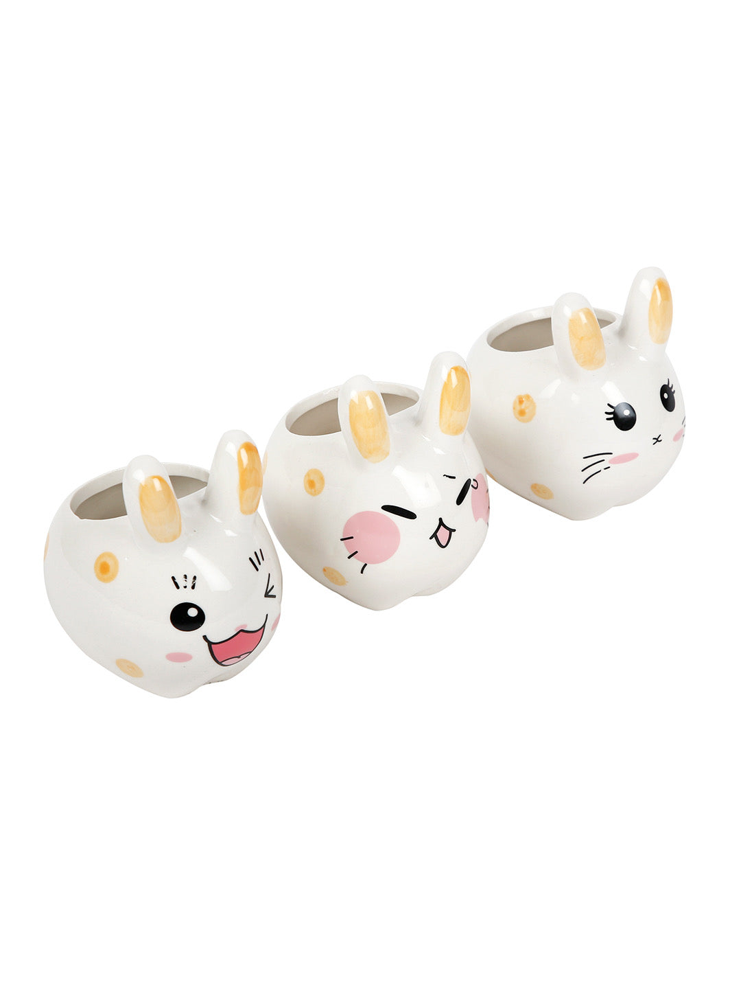 Rabbit Face Ceramic Planter Set of 3 - Default Title (CH21047B_3)