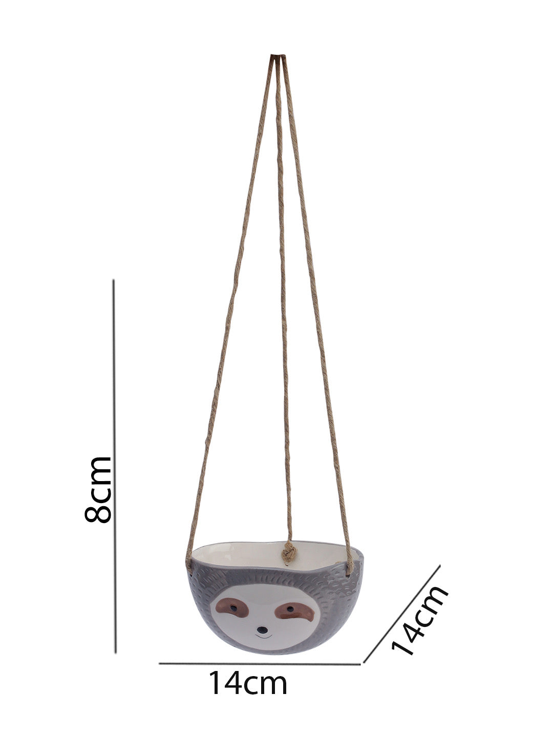 Green Baby face Hanging Ceramic Planter - Default Title (CH22259GR)
