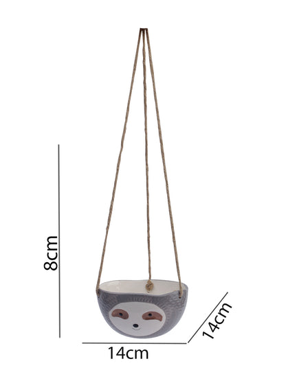 Green Baby face Hanging Ceramic Planter - Default Title (CH22259GR_NEW)
