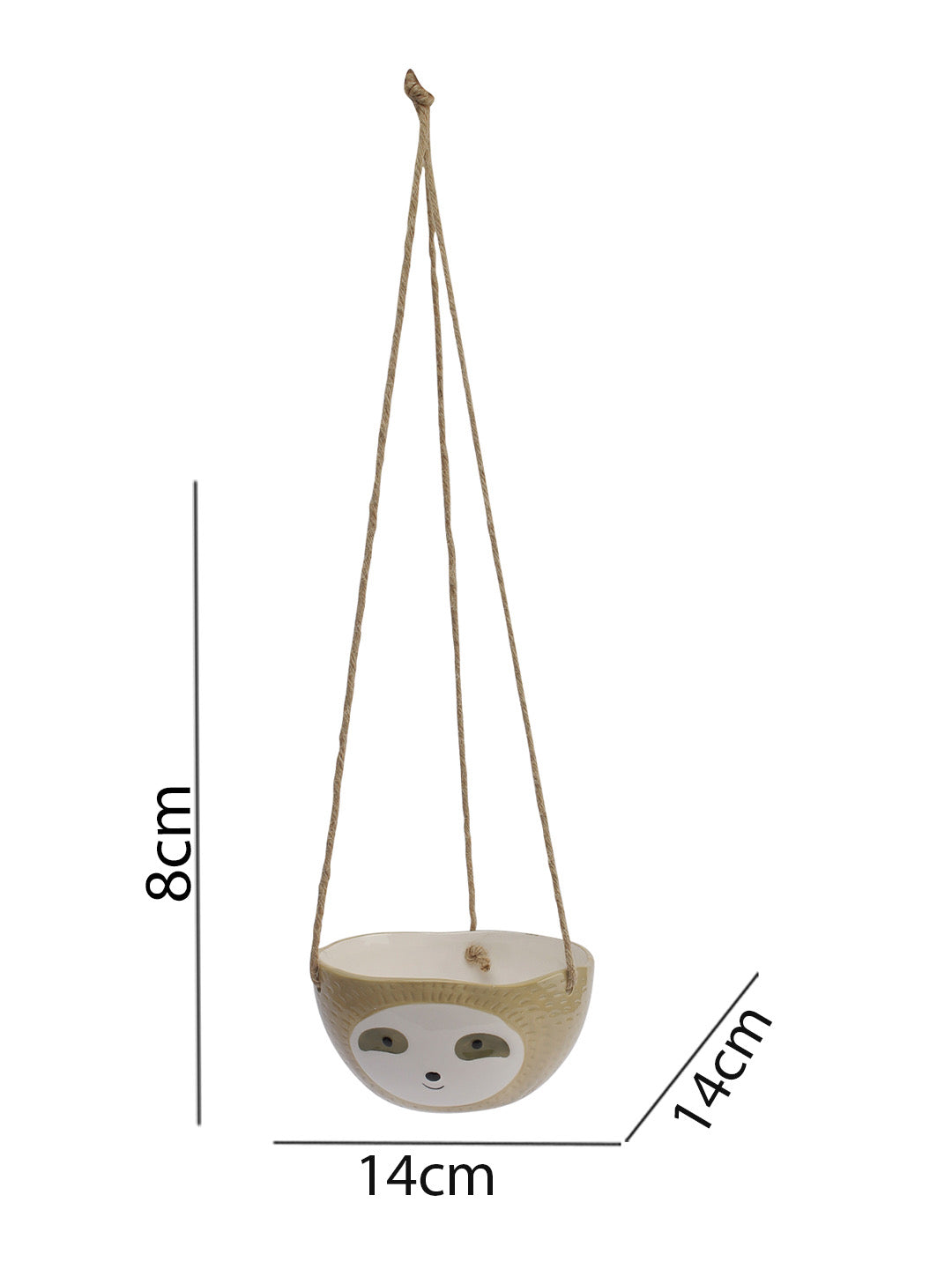 Beige Baby face Hanging Ceramic Planter - Default Title (CH22259WH)