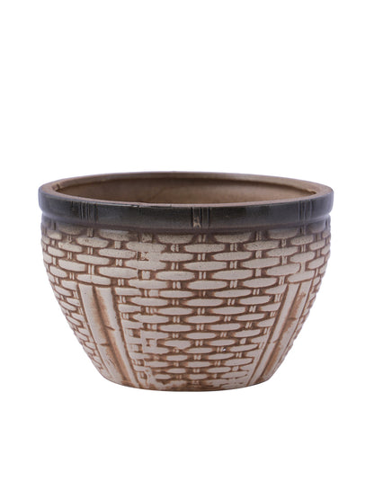 Beige Ceramic Pot - Default Title (CH22313C)