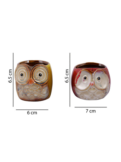 Set of 2 Small Size Owl Planter - Default Title (CHC22088)