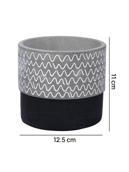 Wave Textured Ceramic Planter - Default Title (CHC22325BL)