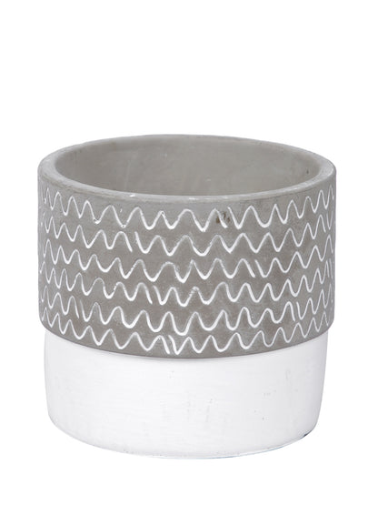 Wave Textured Ceramic Planter - Default Title (CHC22325WH)