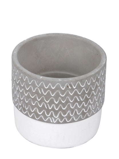 Wave Textured Ceramic Planter - Default Title (CHC22325WH)