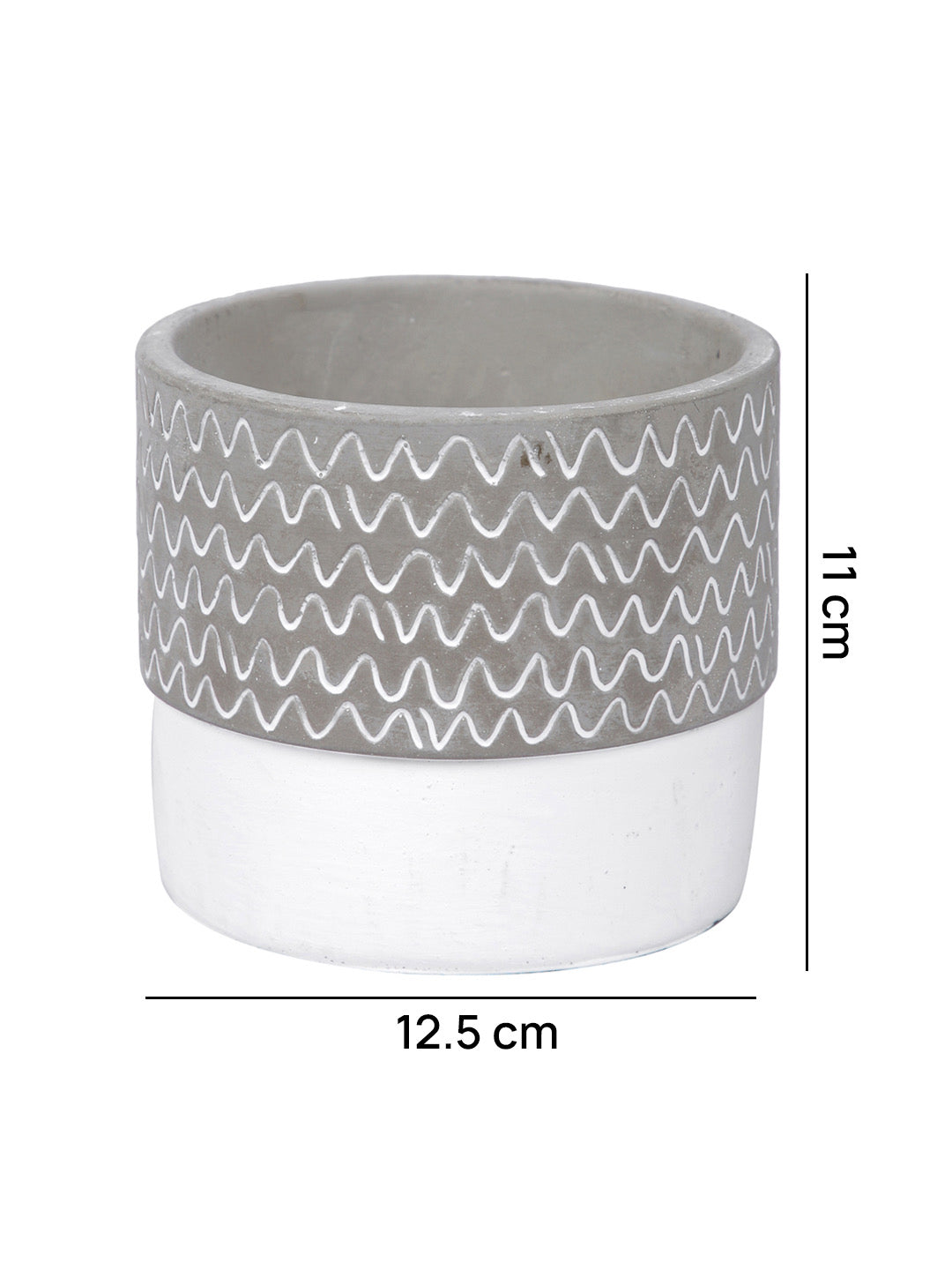 Wave Textured Ceramic Planter - Default Title (CHC22325WH)