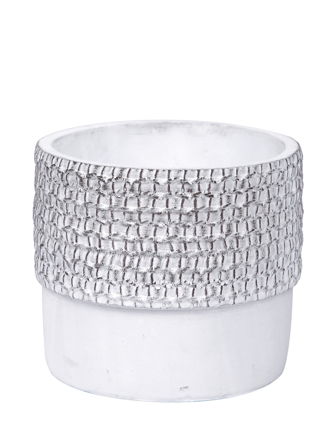 White Planter with Black Textured effect - Default Title (CHC22329BL)