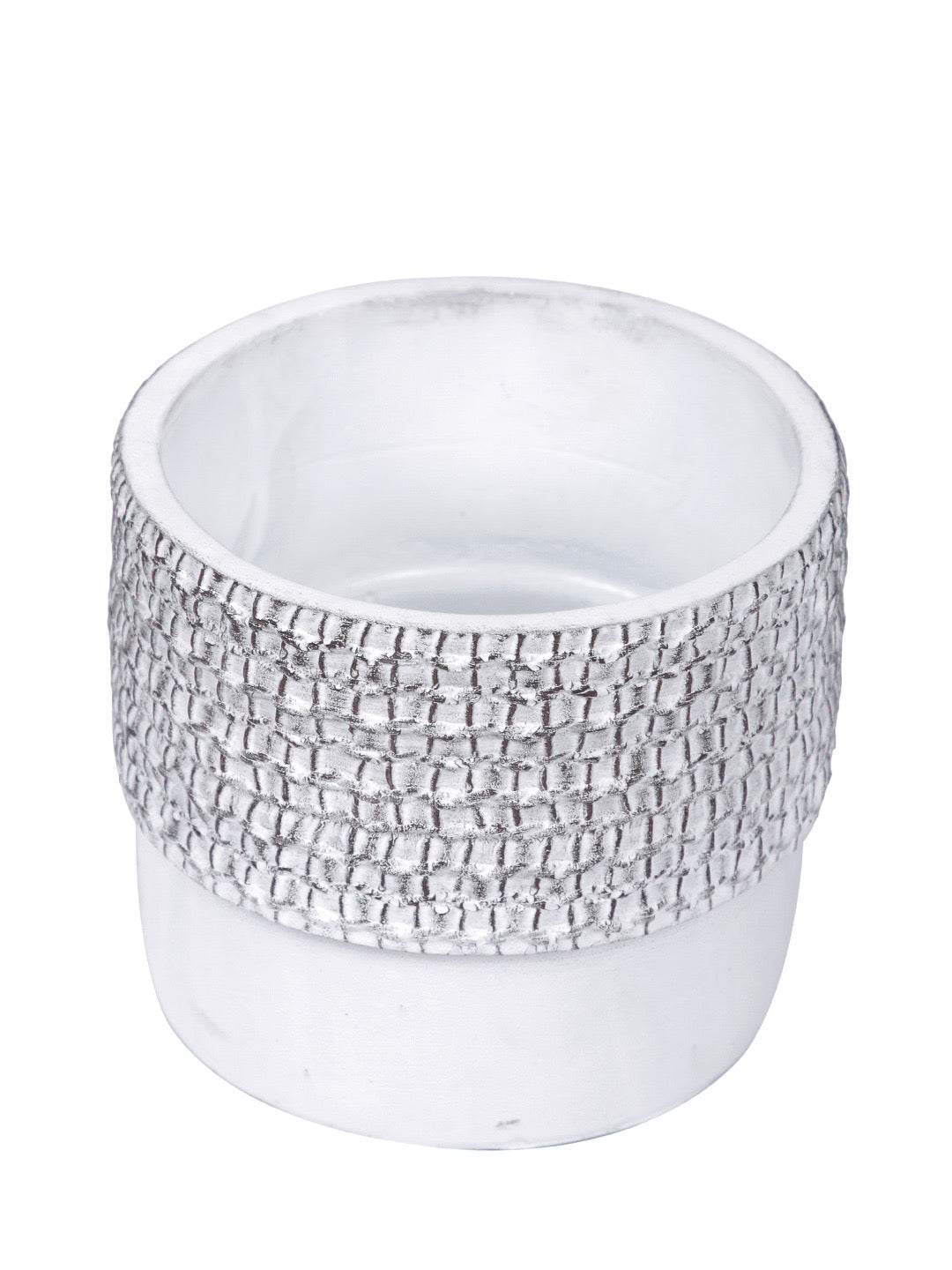 White Planter with Black Textured effect - Default Title (CHC22329BL)