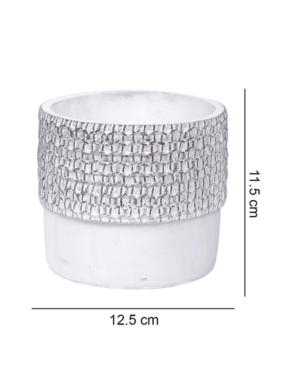 White Planter with Black Textured effect - Default Title (CHC22329BL)
