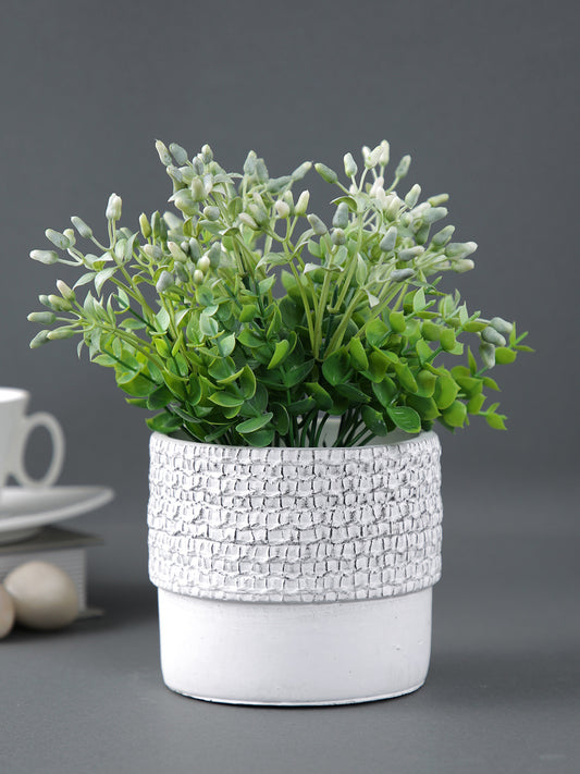 White Planter with Black Textured effect - Default Title (CHC22329BL)