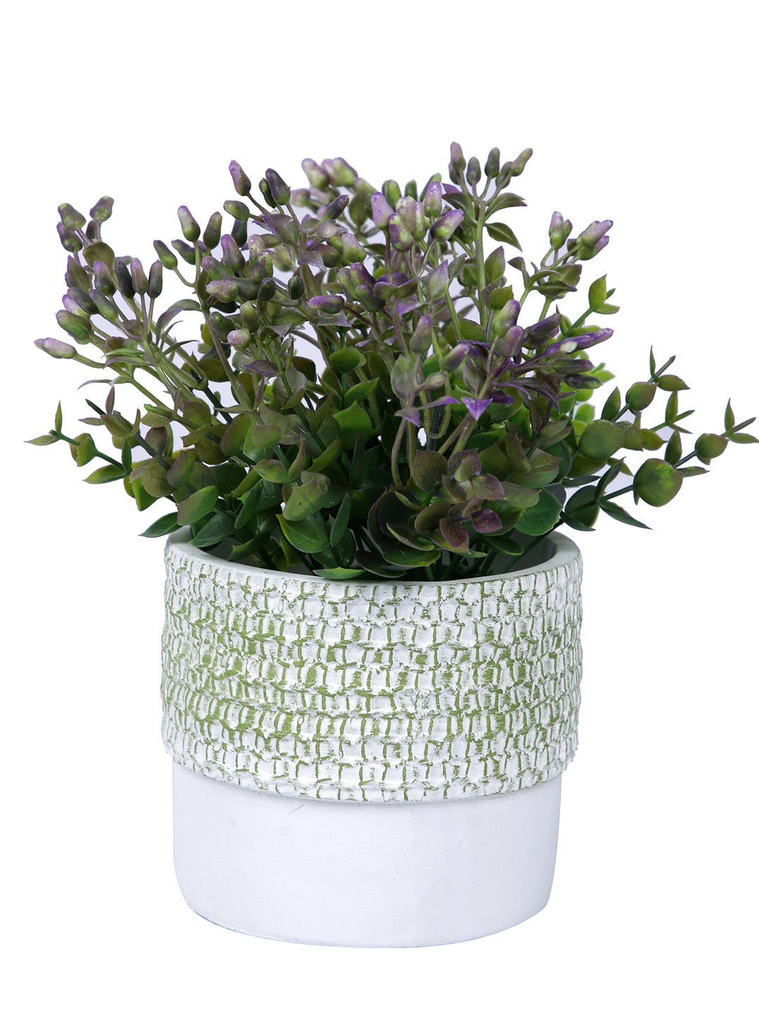 White Planter with Green Textured effect - Default Title (CHC22329GR)