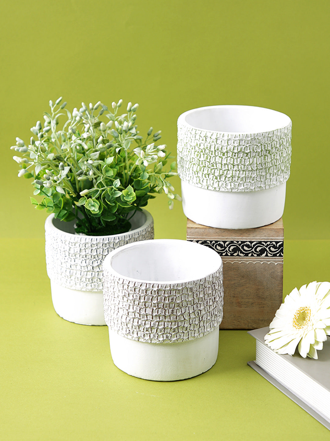 Set of 3 Planter with Textured effects - Default Title (CHC22329_3)