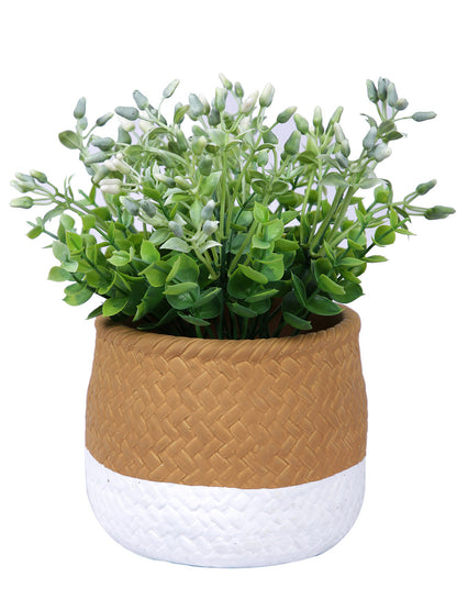 Jute Texture Ceramic Planter - Default Title (CHC22333WH)