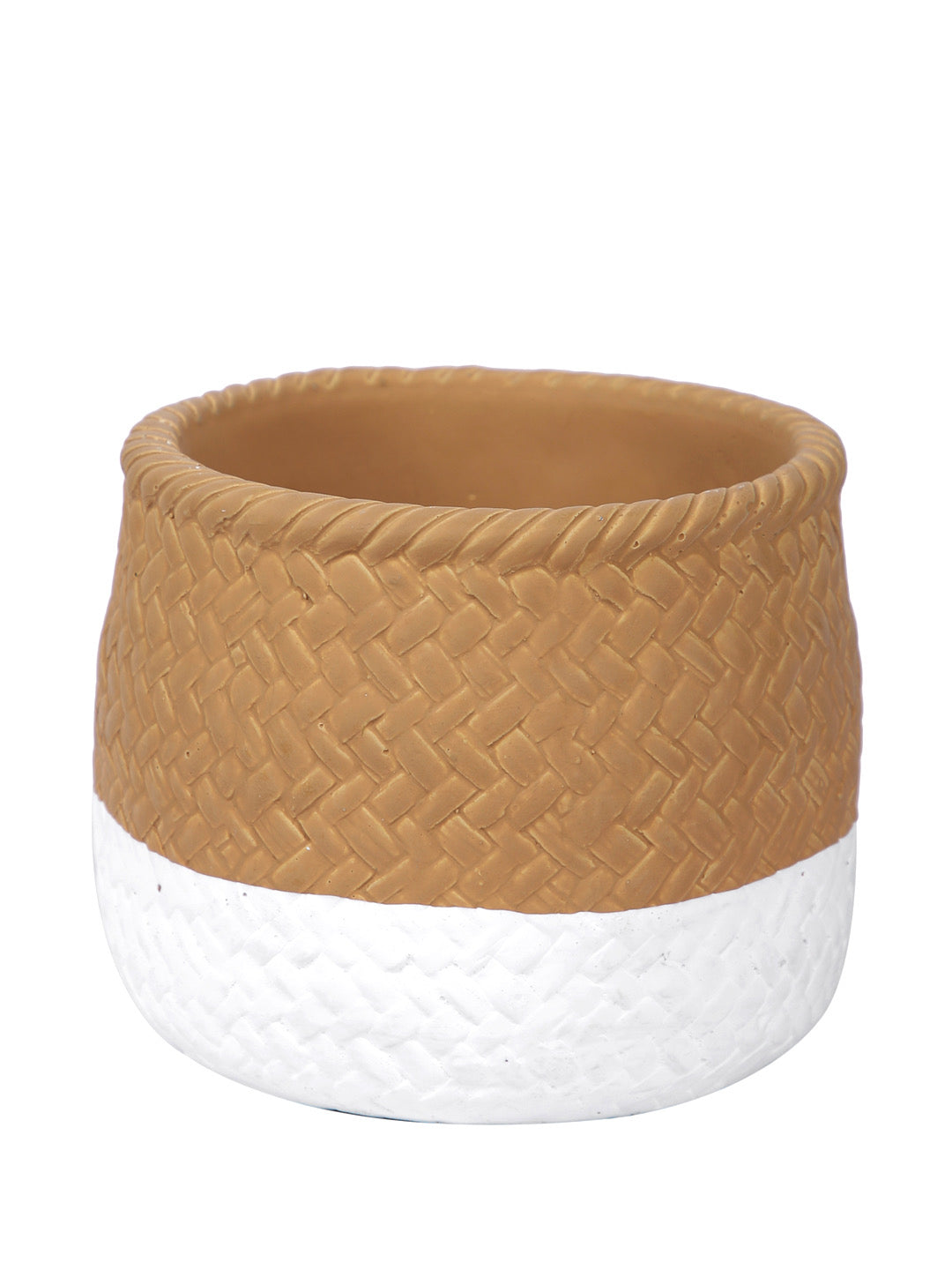 Jute Texture Ceramic Planter - Default Title (CHC22333WH)