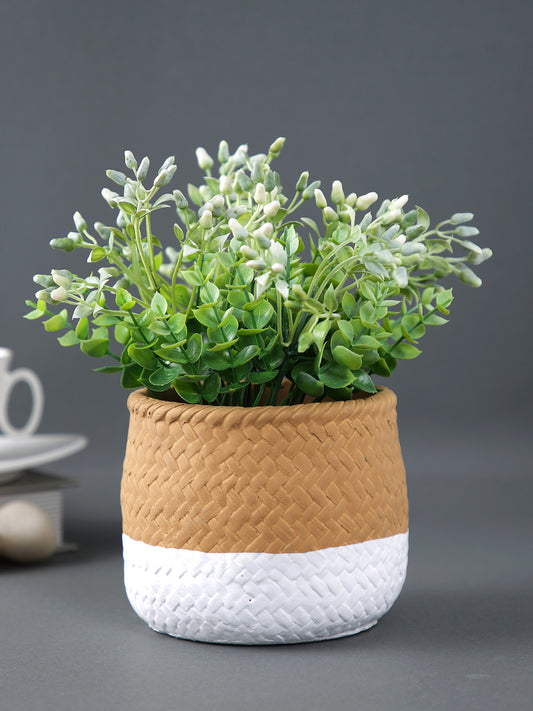 Jute Texture Ceramic Planter - Default Title (CHC22333WH)