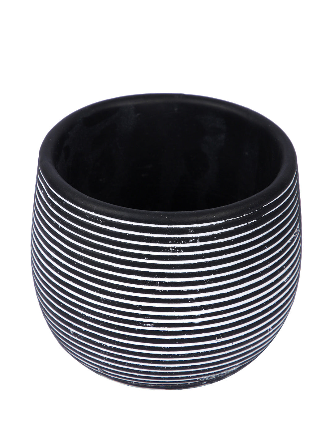 Spiral Design Ceramic Black Planter - Default Title (CHC22337BL)