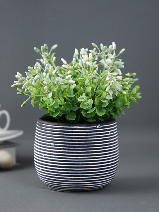 Spiral Design Ceramic Black Planter - Default Title (CHC22337BL)