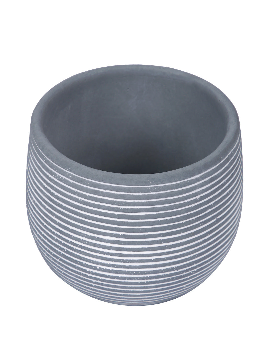 Spiral Design Ceramic Round Planter - Default Title (CHC22337GRA)