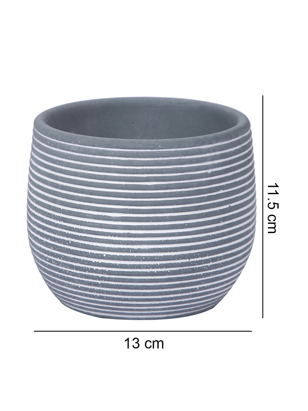 Spiral Design Ceramic Round Planter - Default Title (CHC22337GRA)