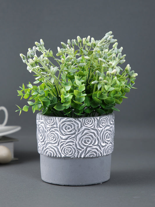 Rose like Texture Ceramic Indoor Planter - Default Title (CHC22341GRA)