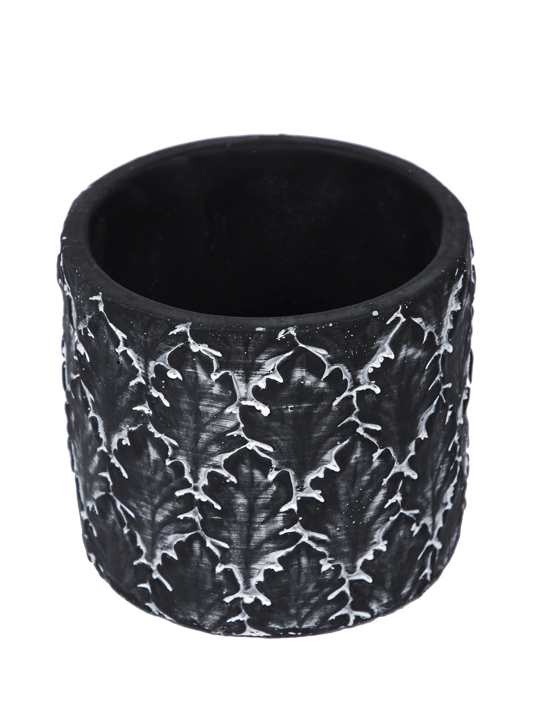 Leaf like Texture Ceramic Black Indoor Planter - Default Title (CHC22345BL)