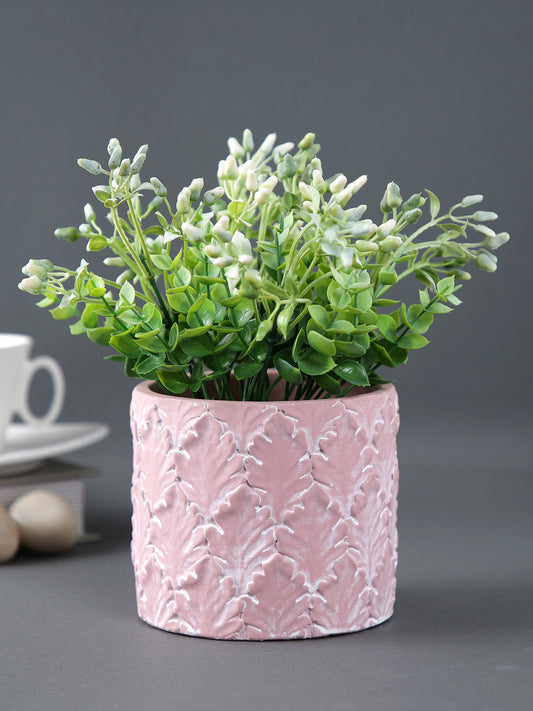 Leaf Textured Ceramic Pink Indoor Planter - Default Title (CHC22345PI)