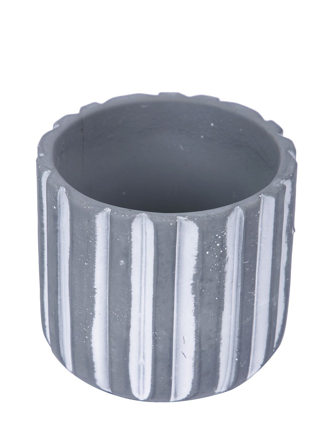 Striped Ceramic Planter - Default Title (CHC22349GRA)