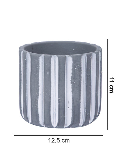 Striped Ceramic Planter - Default Title (CHC22349GRA)