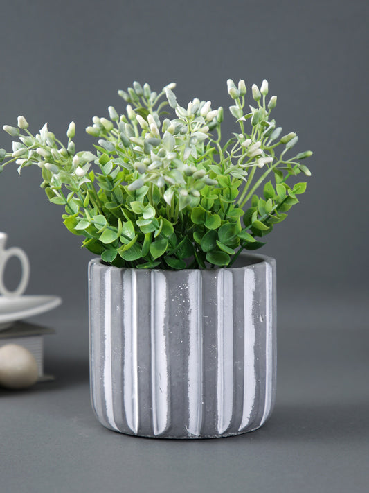 Striped Ceramic Planter - Default Title (CHC22349GRA)