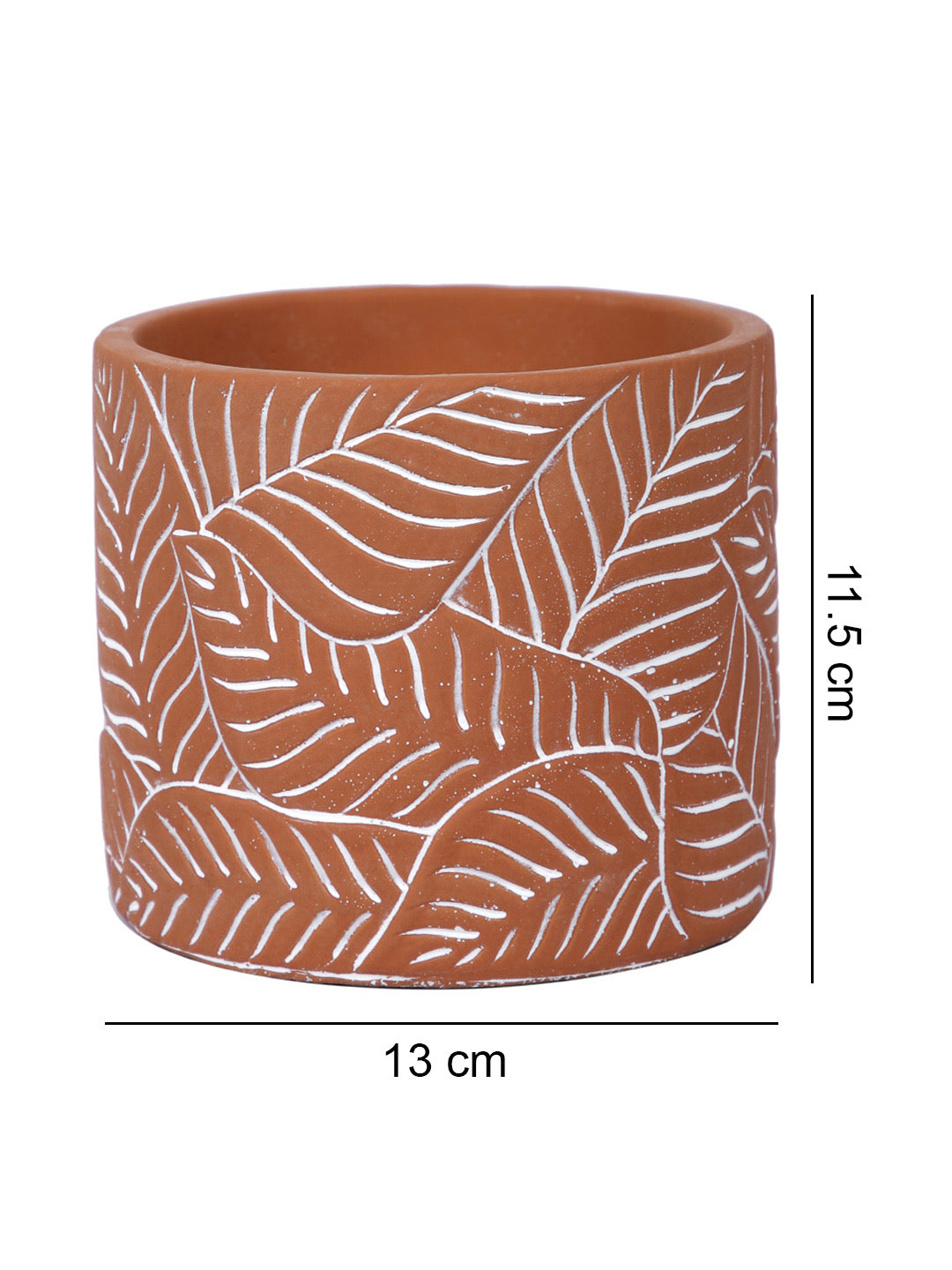Textured Leaf Pattern Planter - Default Title (CHC22353OR)