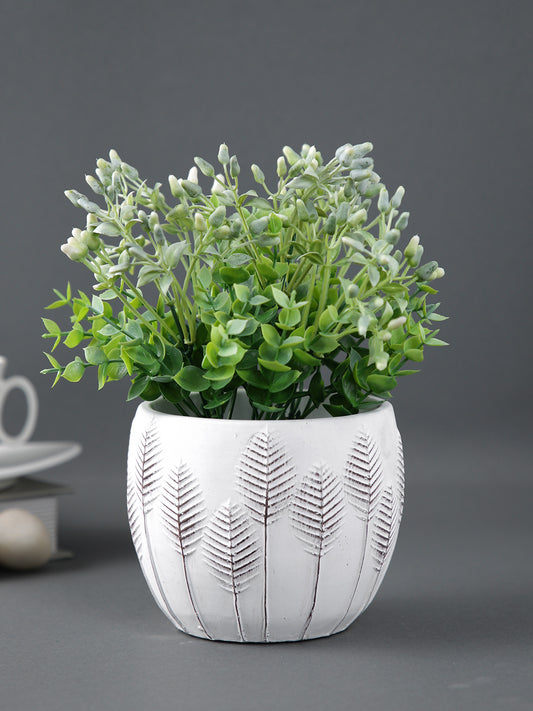 Leaf Pattern Indoor Planter Pot - Default Title (CHC22365BL)