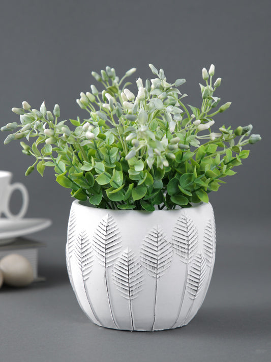 Leaf Pattern Indoor Planter Pot - Default Title (CHC22365BR)