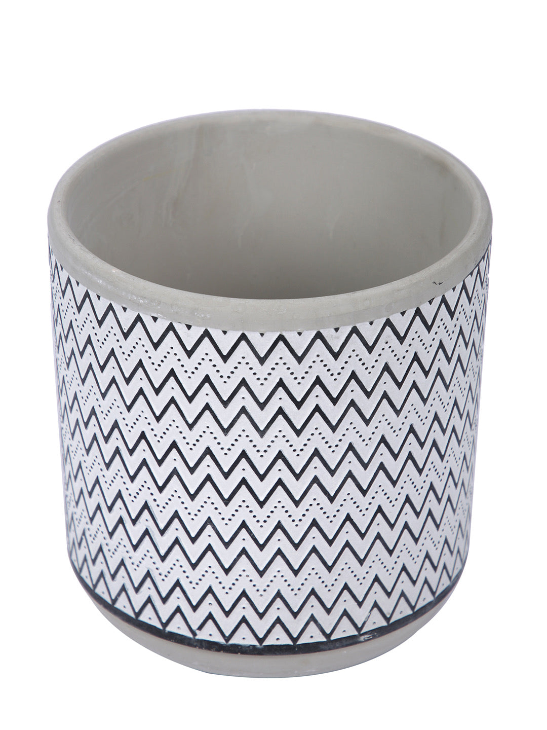 Zig Zag Pattern Ceramic Planter - Default Title (CHC22369A)