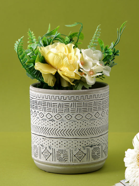 Geometric Pattern Ceramic Planter - Default Title (CHC22369B)