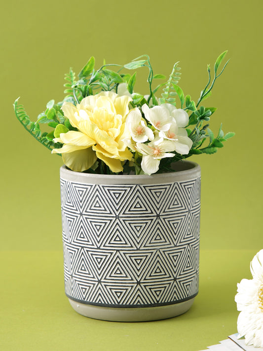 Geometric Pattern Ceramic Planter - Default Title (CHC22369C)