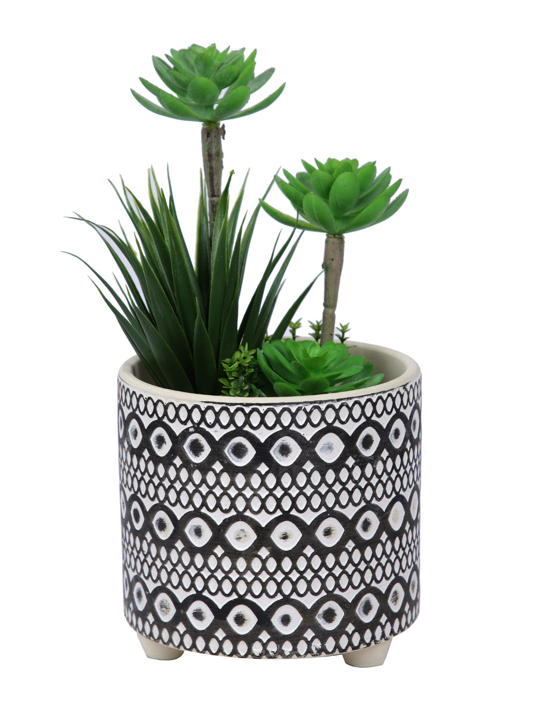 Swirl and Geometric Design Plant Flower Pot - Default Title (CHC22373B)