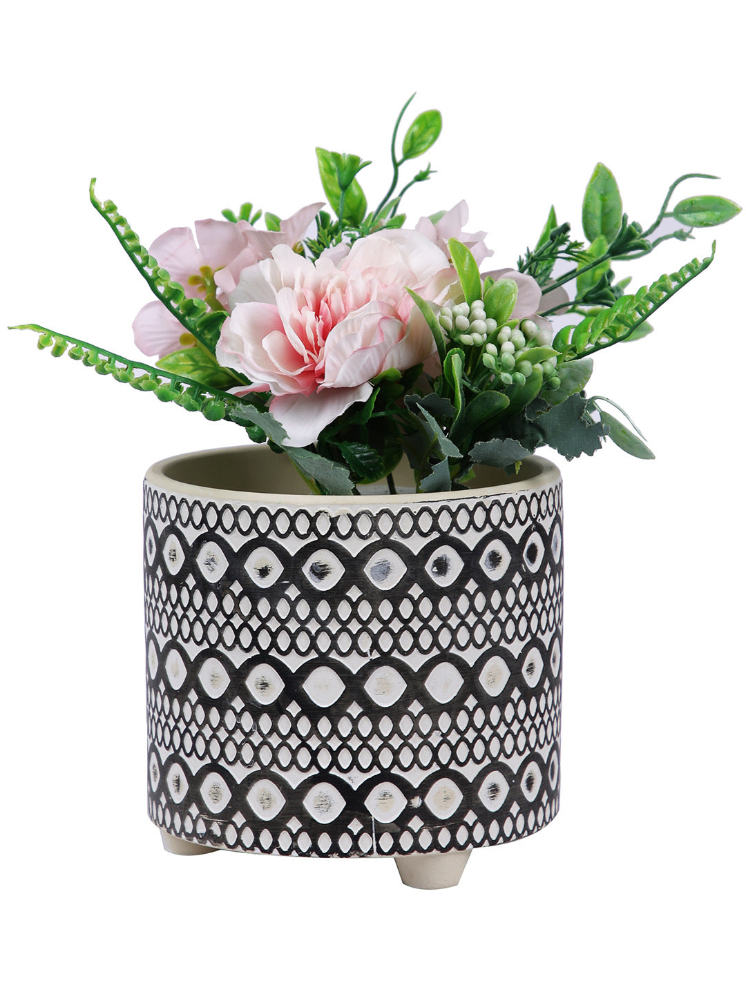 Swirl and Geometric Design Plant Flower Pot - Default Title (CHC22373B)