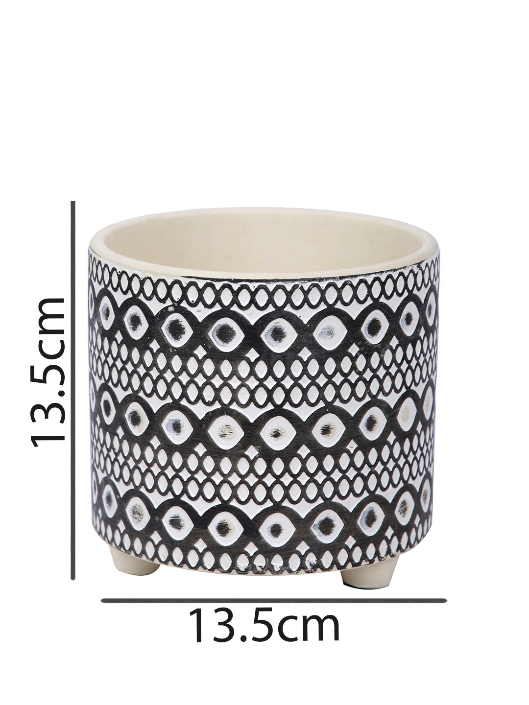 Swirl and Geometric Design Plant Flower Pot - Default Title (CHC22373B)