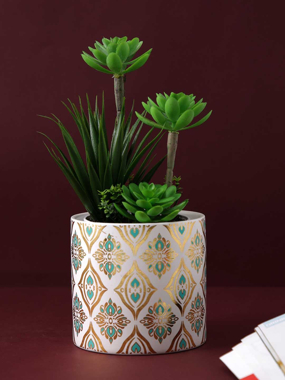 Ceramic Mandala Print Planter - Default Title (CHC22381D)