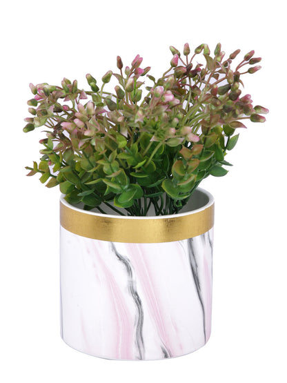 Ceramic Planter with Marble Pattern in Baby Pink shades - Default Title (CHC22385C)