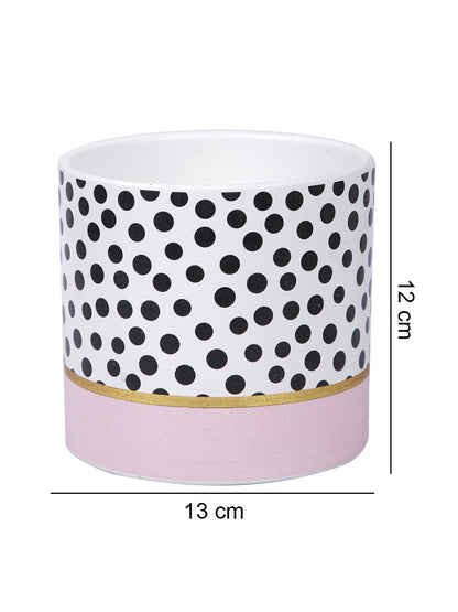 Ceramic Planter with Polka dots Pattern - Default Title (CHC22385D)