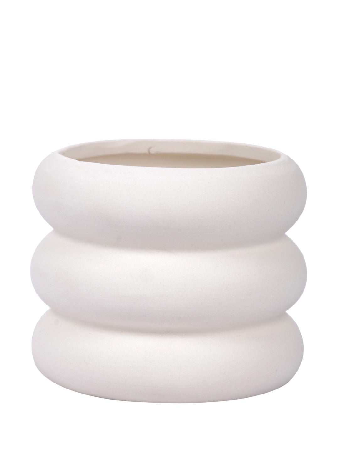 Circular Disc Shape Ceramic White Planter - Default Title (CHC22474BIG)
