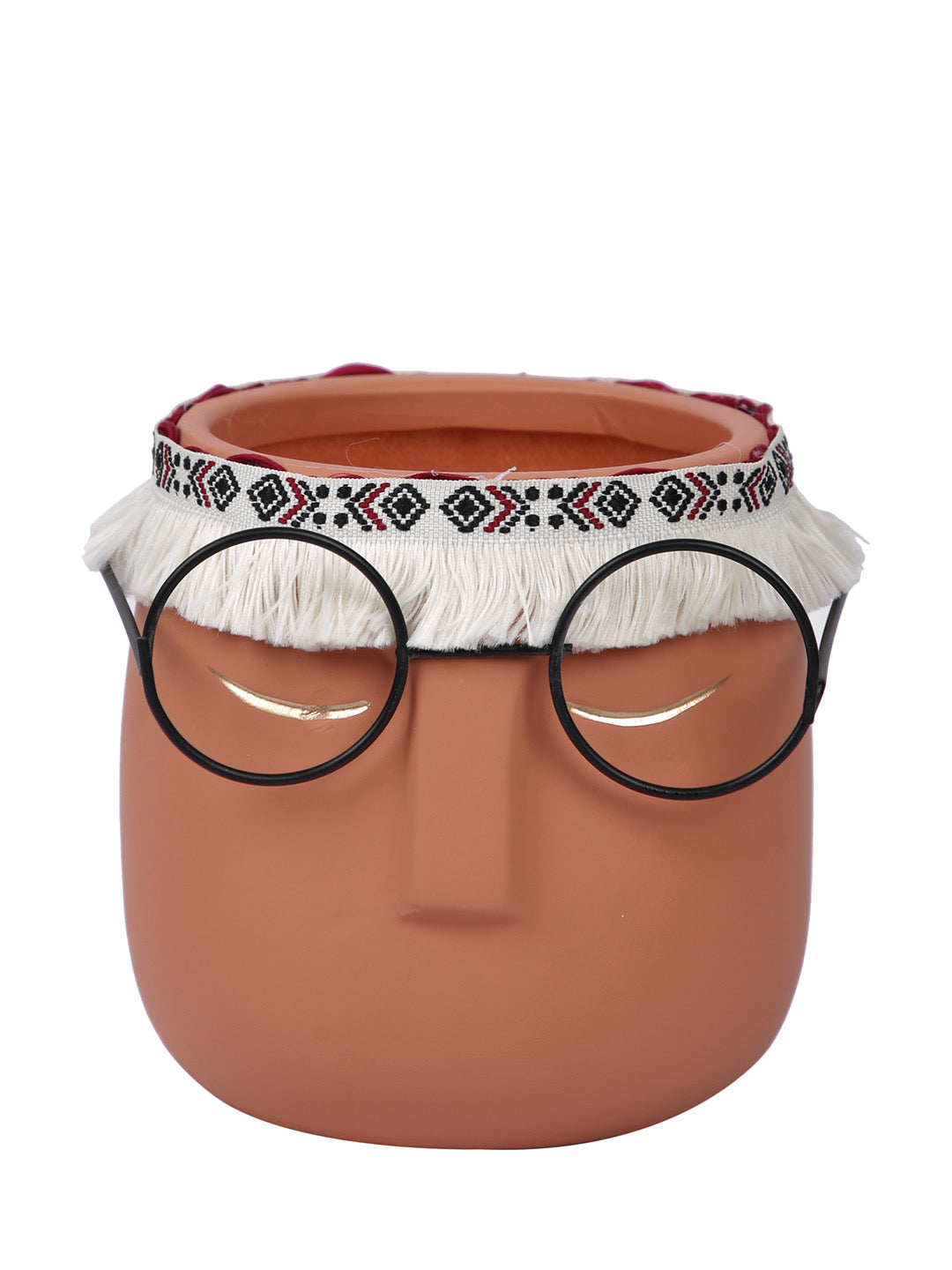 Human Face with Specs Ceramic Planter - Small - Default Title (CHC22516PI)