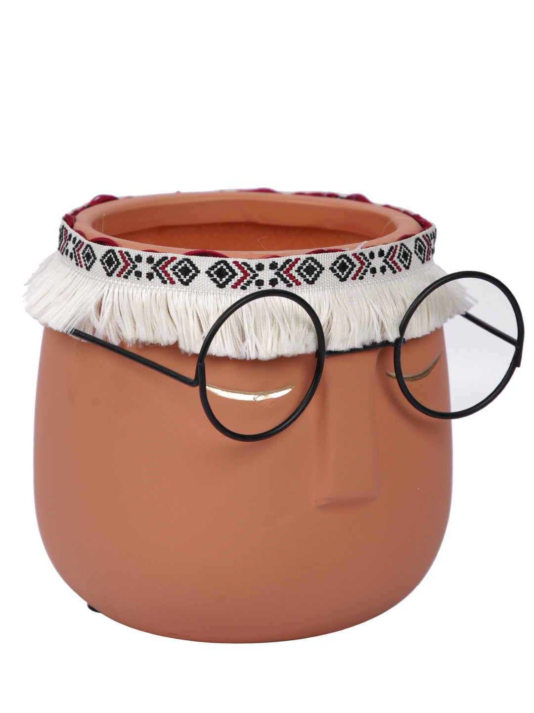Human Face with Specs Ceramic Planter - Small - Default Title (CHC22516PI)