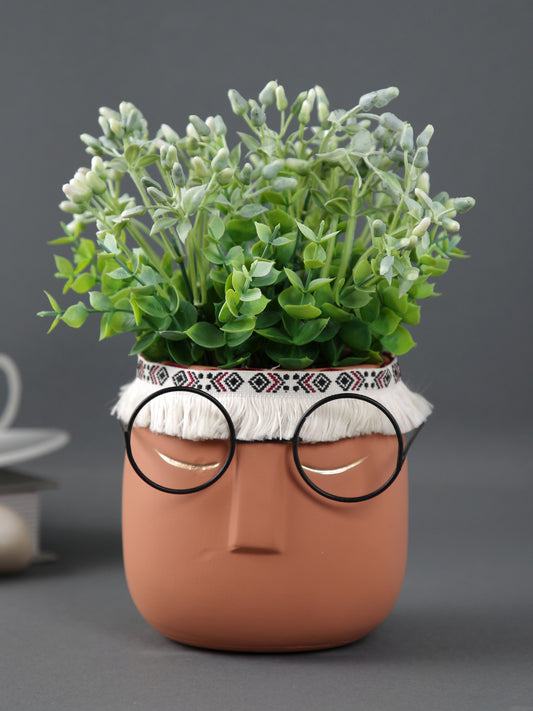 Human Face with Specs Ceramic Planter - Small - Default Title (CHC22516PI)