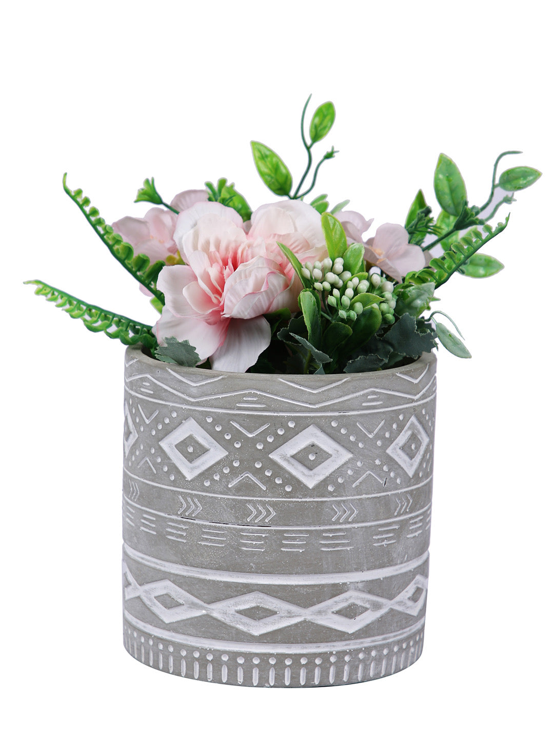 Engraved Pattern Ceramic Planter - Default Title (CHC22521A)