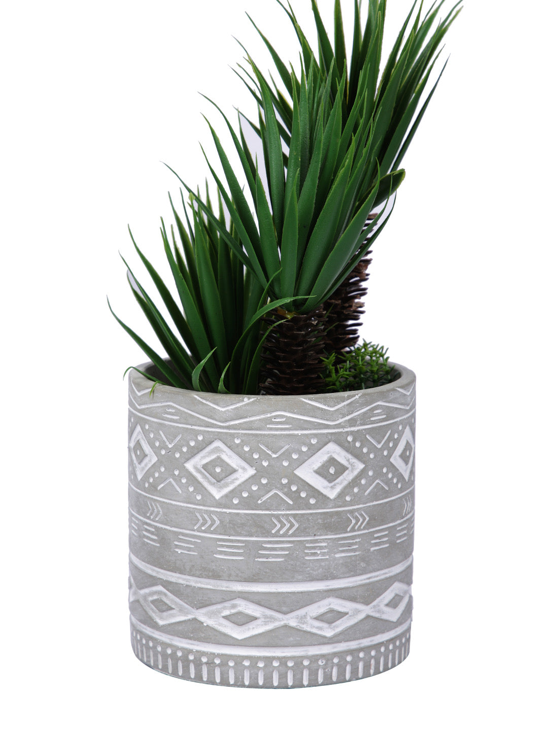 Engraved Pattern Ceramic Planter - Default Title (CHC22521A)